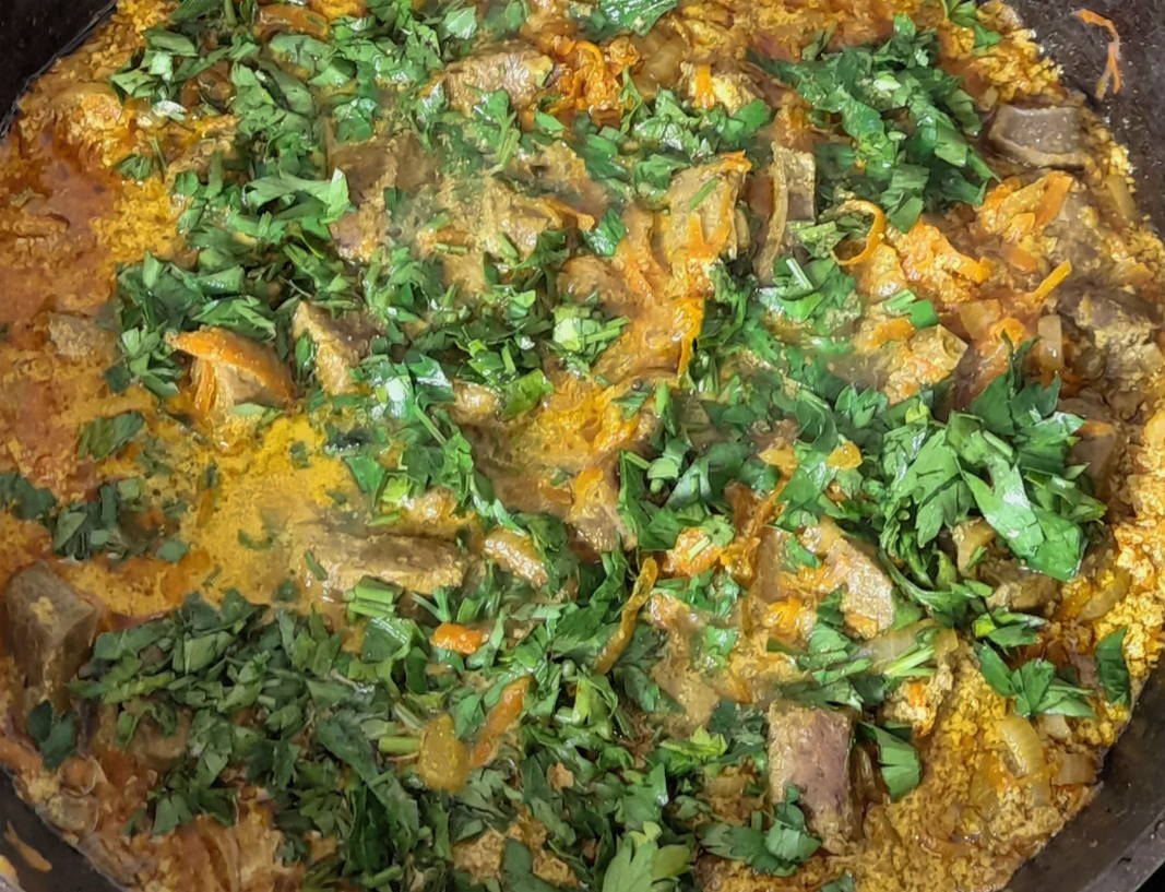 Макароны с говяжьей печенью