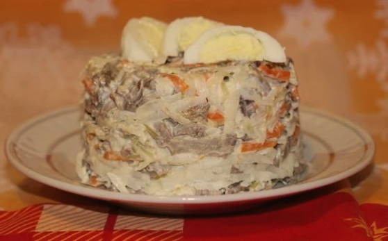 Салат «Клязьма» с говядиной