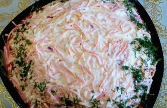 Салат «Корель» с говядиной и корейской морковью