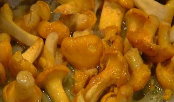 Макароны с лисичками