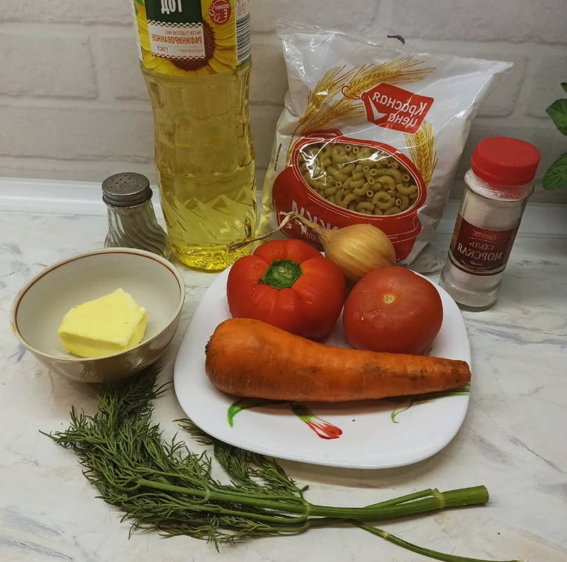 Макароны с овощами в мультиварке