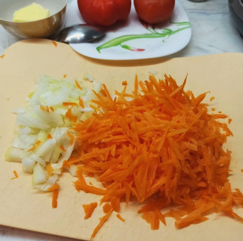 Макароны с овощами в мультиварке