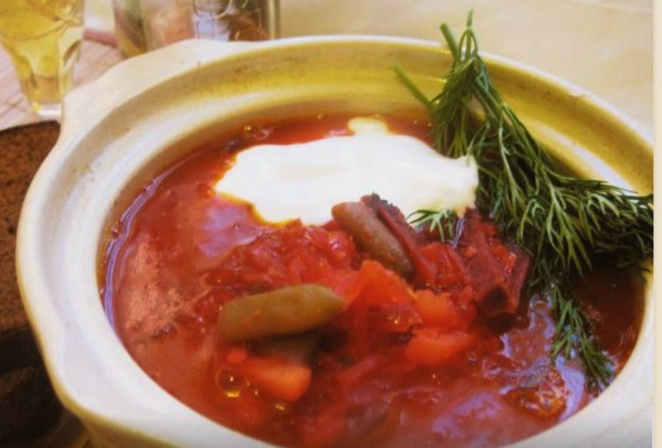 Борщ с шампиньонами
