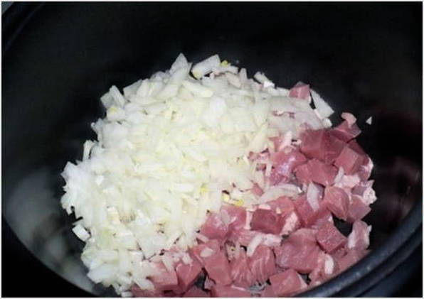 Гречневая каша с мясом в мультиварке