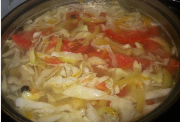 Борщ без зажарки с курицей