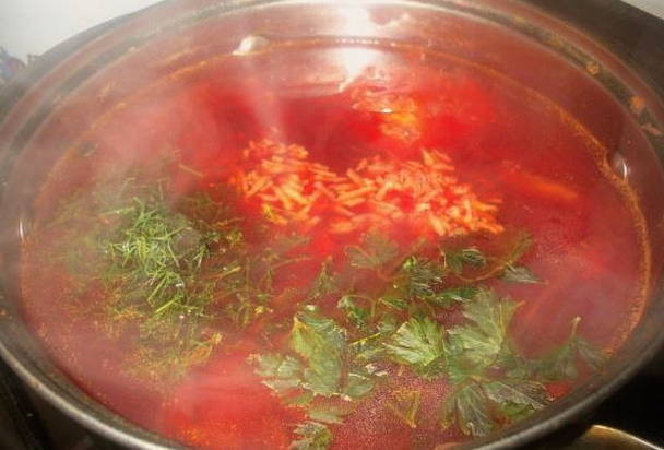 Борщ без зажарки с курицей