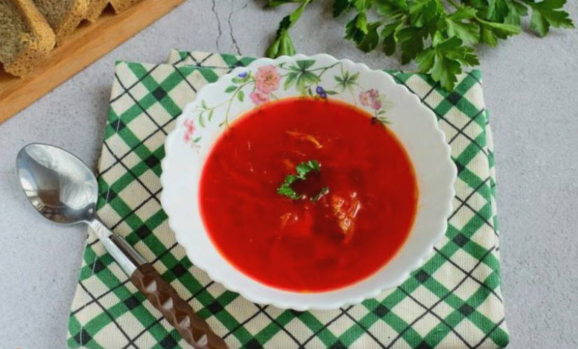 Борщ с маринованной капустой