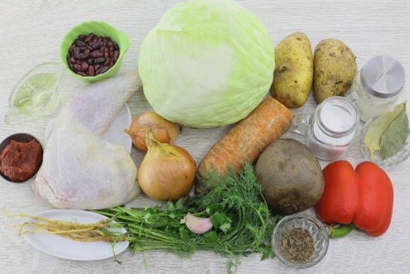 Борщ с красной фасолью