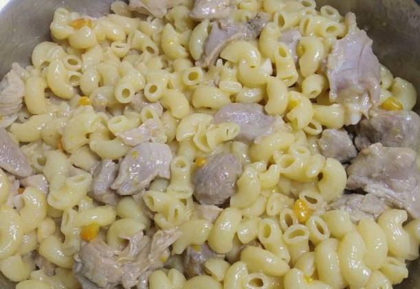 Макароны с индейкой на сковороде