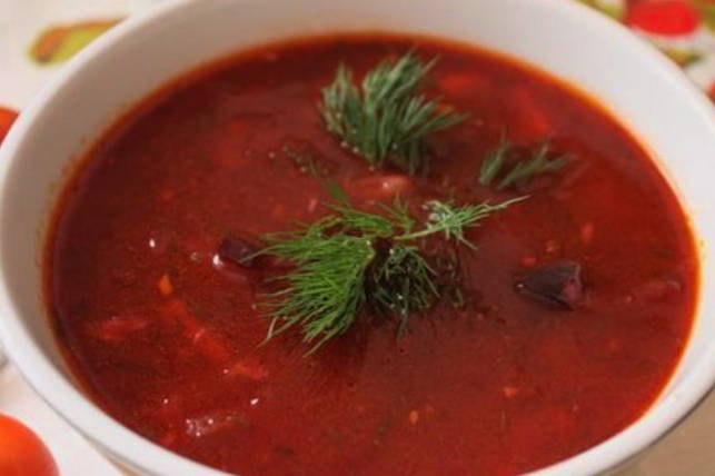 Борщ с фасолью и свеклой
