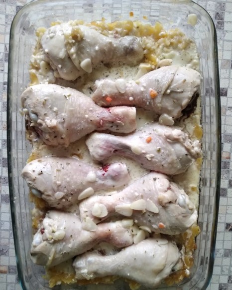 Макароны с куриными ножками в духовке