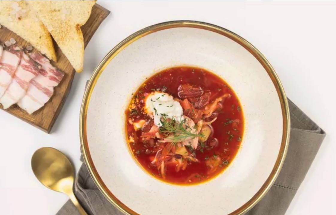 Борщ с квашеной капустой, свеклой и курицей