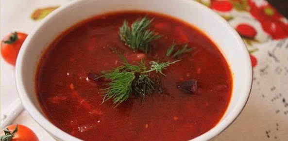 Борщ с фасолью без мяса