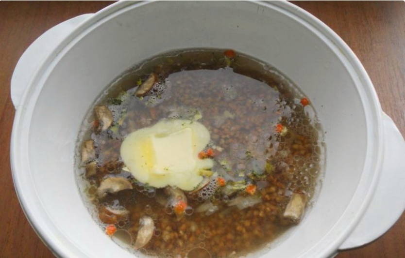 Гречневая каша с шампиньонами в микроволновке