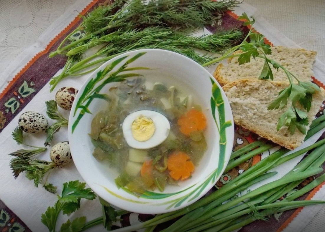 Зелёный борщ без мяса