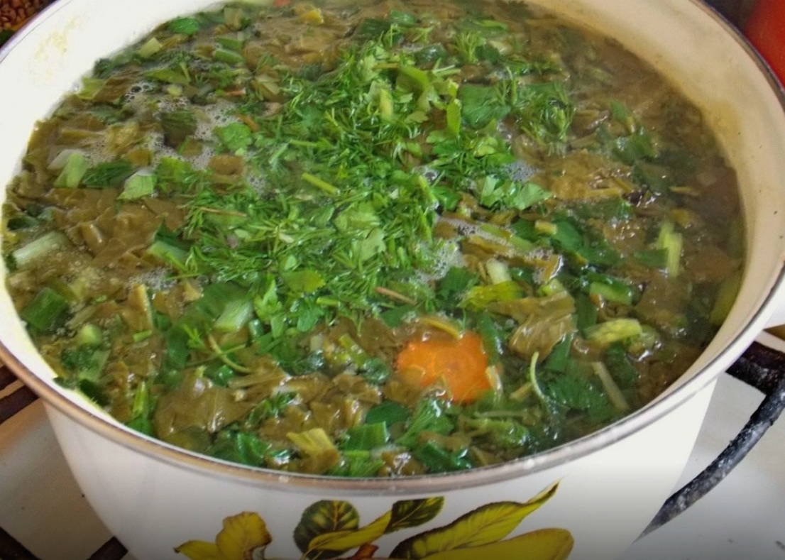 Зелёный борщ без мяса