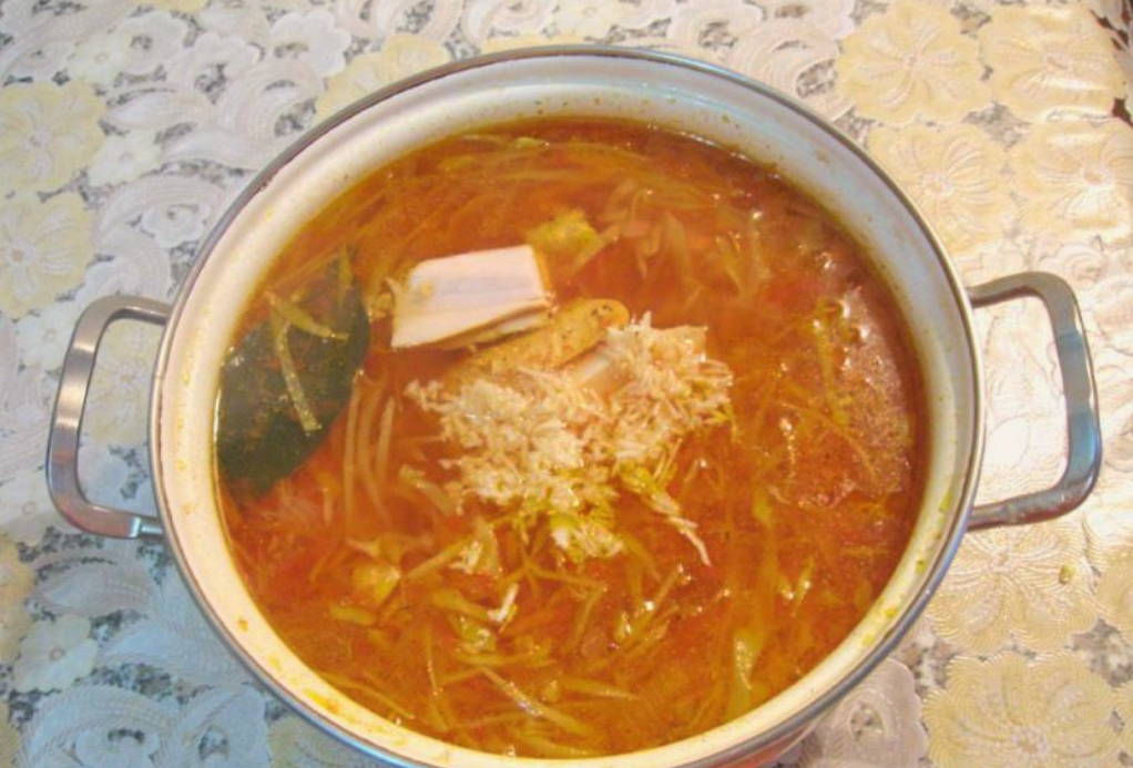 Борщ с копчёной курицей