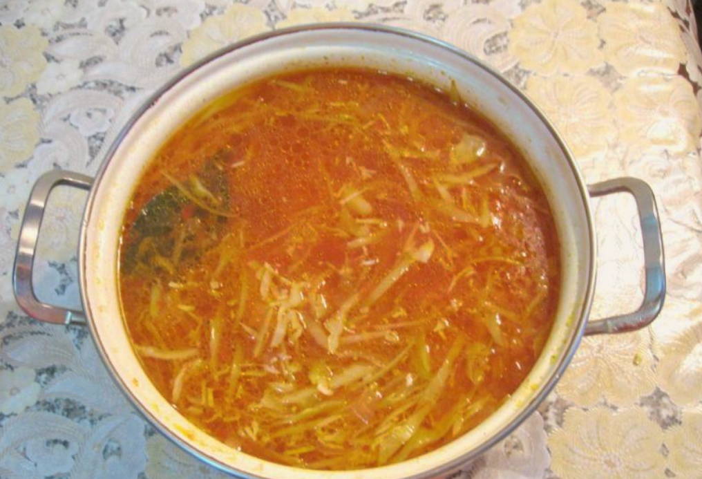 Борщ с копчёной курицей