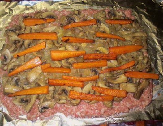 Мясной рулет с грибами