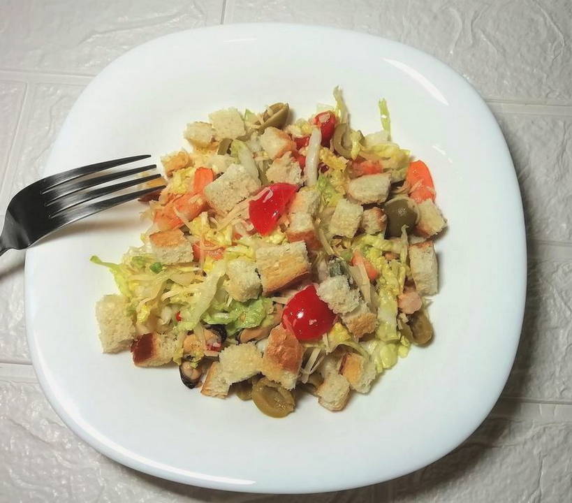 Салат «Морской бриз» с креветками