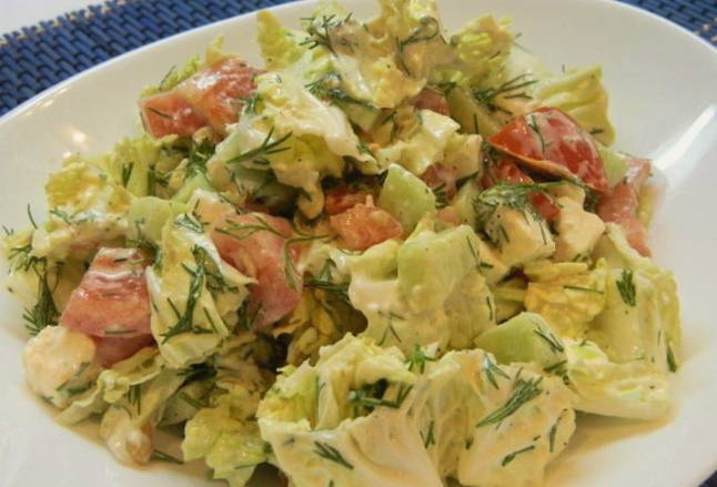 Салат с брынзой и пекинской капустой