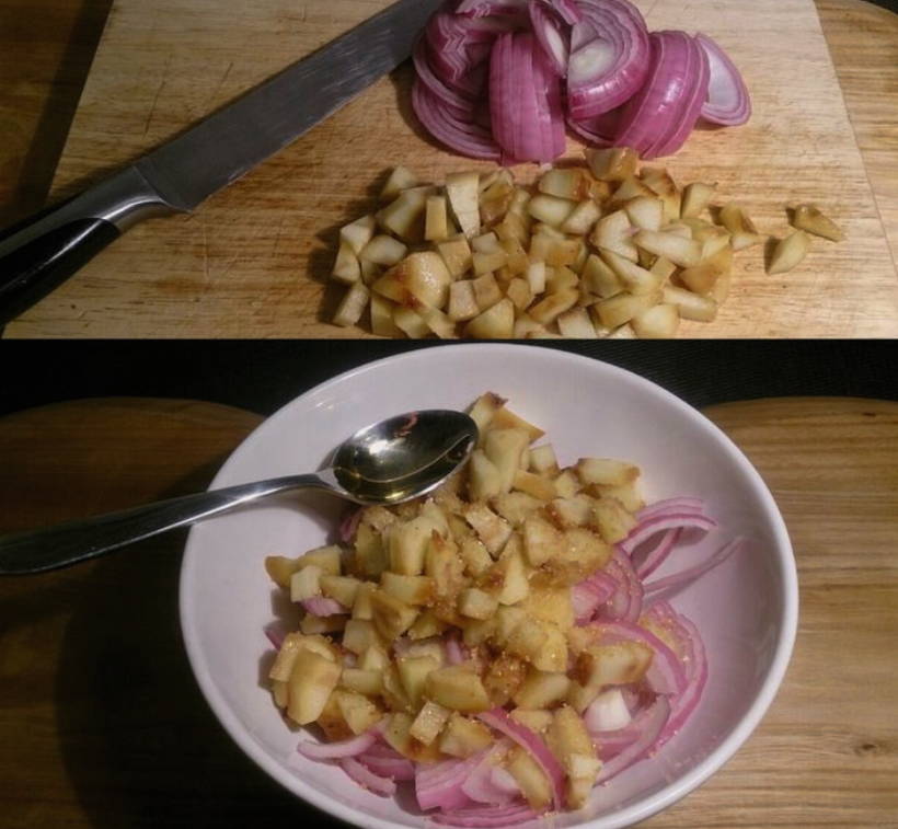 Салат с ветчиной, грибами и маринованными огурцами