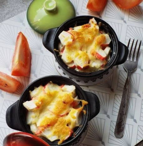 Крабовые палочки с сыром в духовке