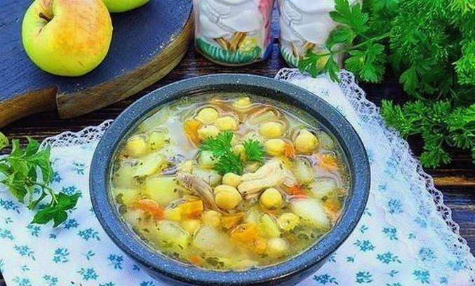 Суп из нута с курицей