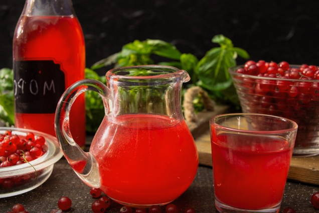 Морс из замороженной красной смородины