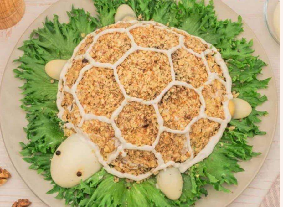 Салат «Черепашка» с курицей
