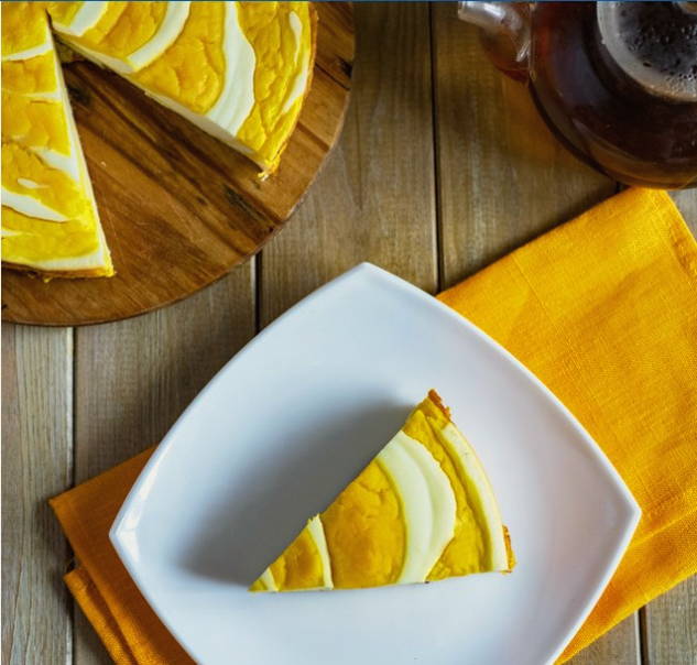 Запеканка «Зебра» из творога и тыквы