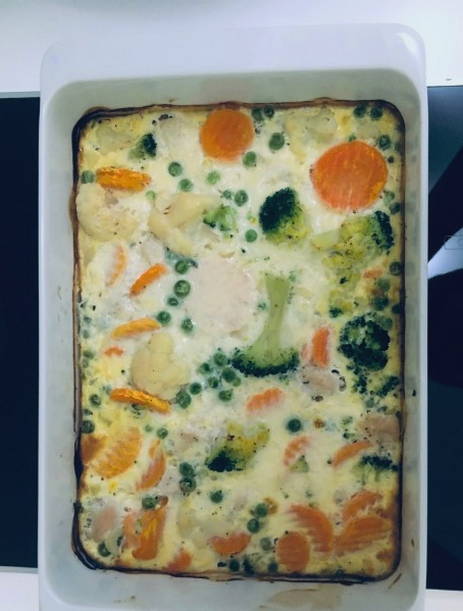 Овощная запеканка с курицей в духовке