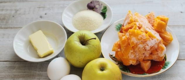 Запеканка из тыквы с манкой и яблоками в духовке