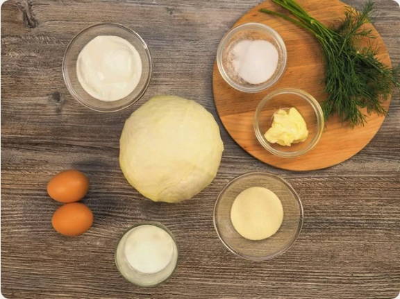 Капустная запеканка с яйцом в духовке